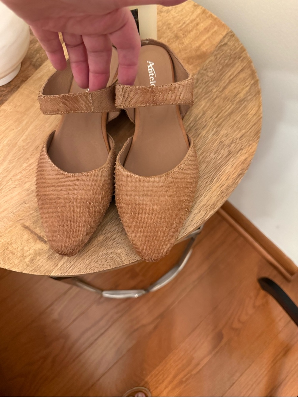 Antelope Tan Pointed-Toe Mary Jane Miles